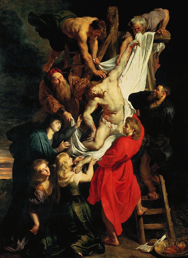 Peter Paul Rubens / The Descent from the Cross. Central panel, 1612-1614, Oil on canvas. JESUS. Painting by Peter Paul Rubens -1577-1640-
