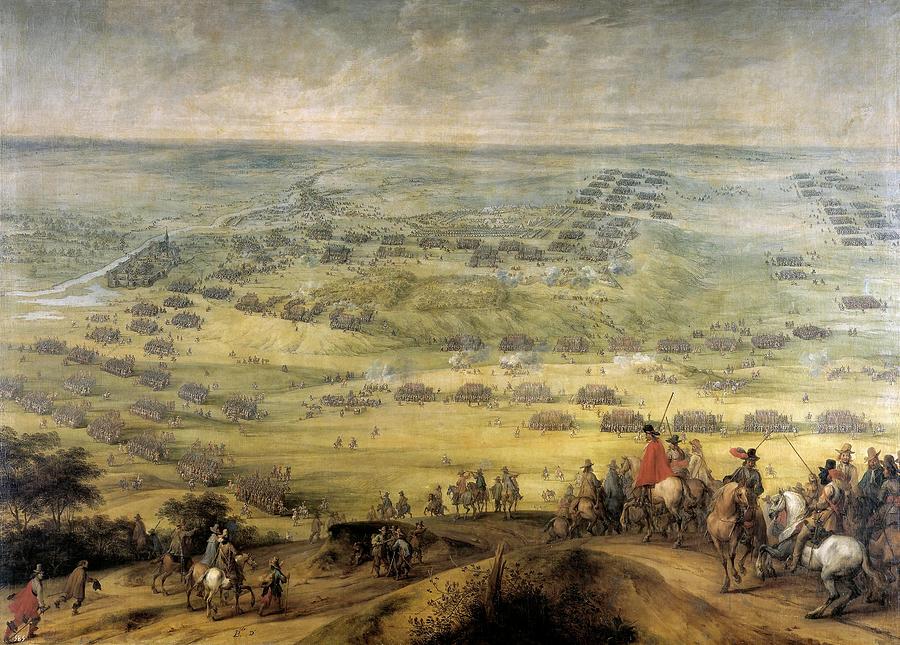 Peter Snayers / The Siege of Bois-le-Duc, Flemish School. Painting by Pieter Snayers -1592-1667-