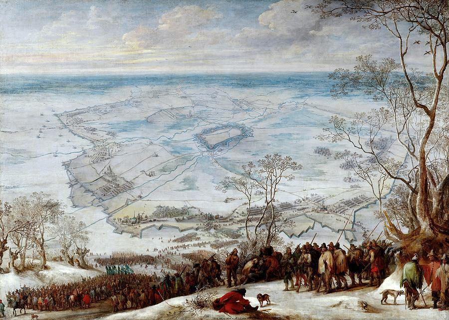 Peter Snayers / Troops at the Siege of Aire Sur La Lys, 1653, Flemish School. Painting by Pieter Snayers -1592-1667-