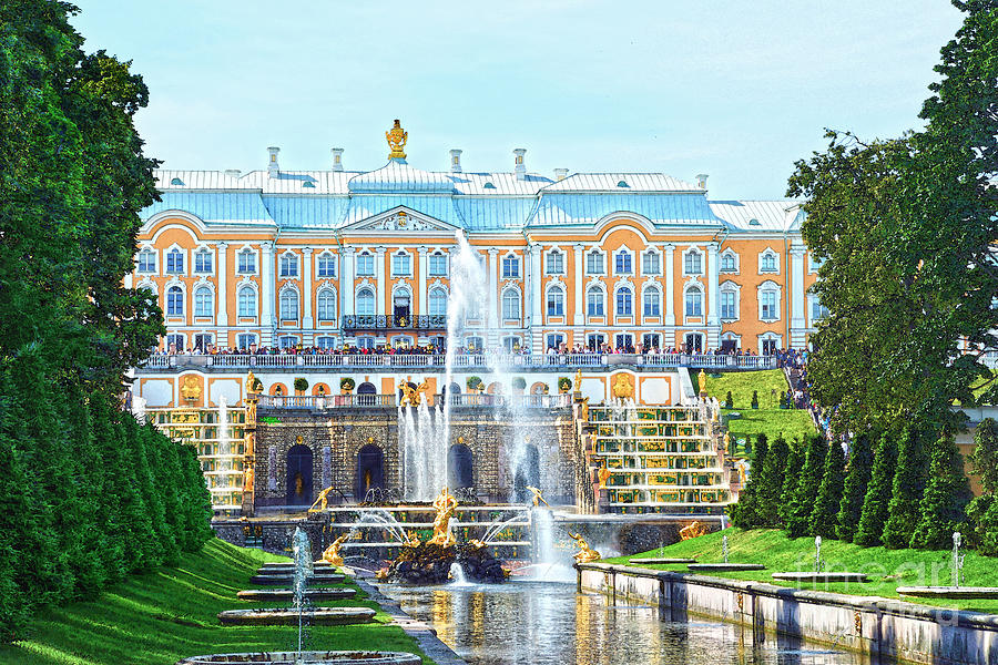 Peterhof Palace Grand Cascade Fountains Photograph by Catherine Sherman