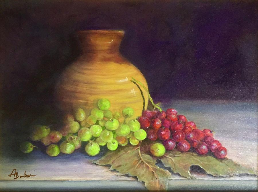 Peters Grapes Painting by Anne Barberi