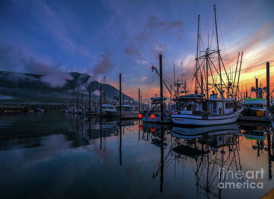 Petersburg Photograph - Petersburg Alaska Fishing Fleet Dawn by Mike Reid