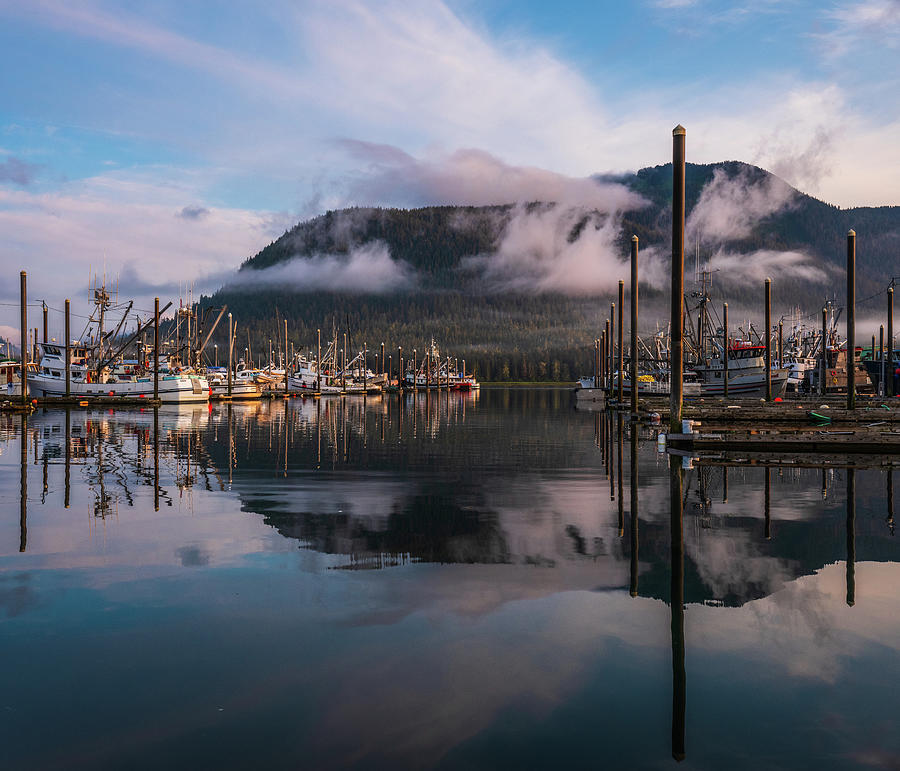 Petersburg Alaska Marina Dawn Reflections Photograph by Mike Reid - Pixels