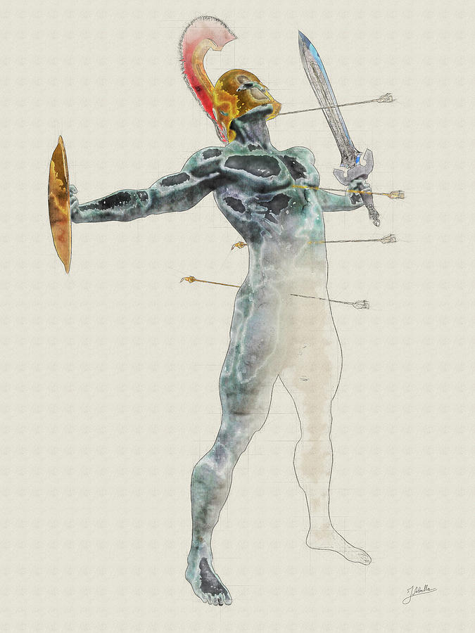 Gorgon Digital Art - Petrified soldier by Joaquin Abella