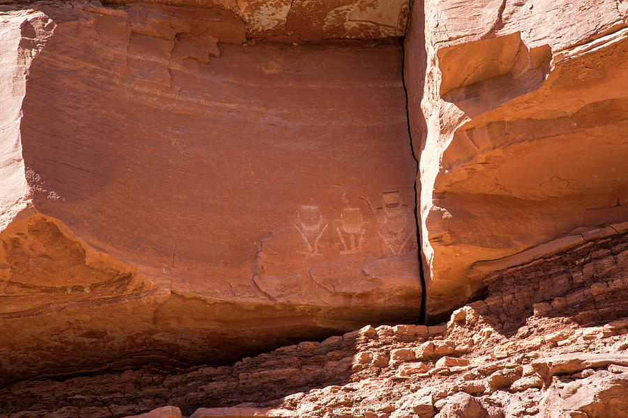 Petroglyphs On Cliff Photograph by Stephanie Hager - Hagerphoto