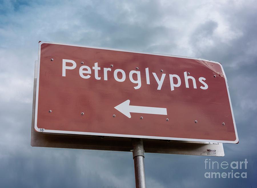 Petroglyphs Road Sign Photograph by David Parker/science Photo Library
