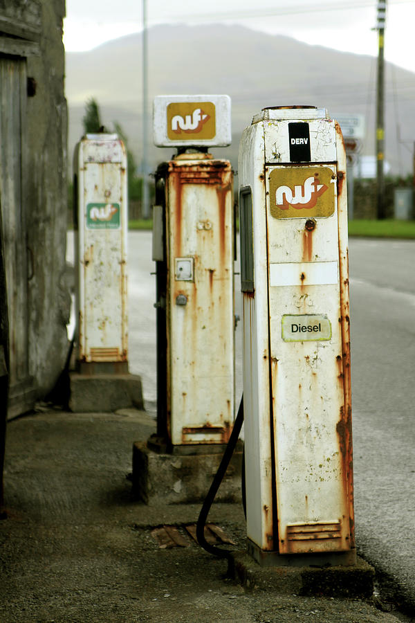 Petrol Gas Pumps, Caernarfon Photograph by Dangerous disco
