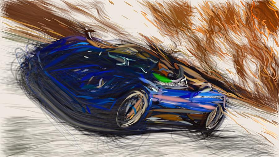 Peugeot 207 Spider Draw Digital Art by CarsToon Concept