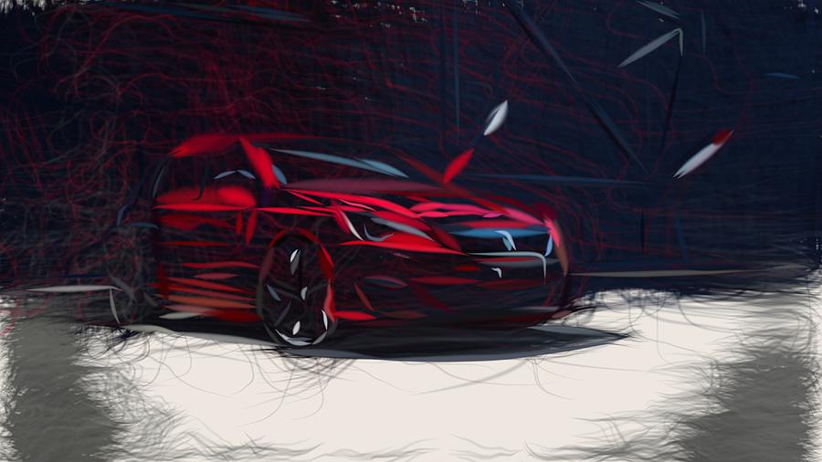Peugeot 308 GTi Draw Digital Art by CarsToon Concept