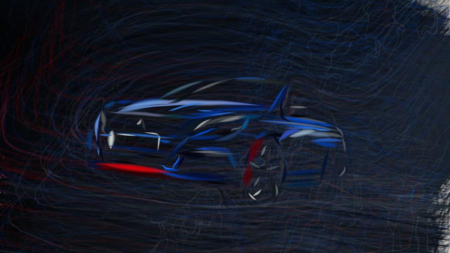 Peugeot 308 GTi Drawing Digital Art by CarsToon Concept
