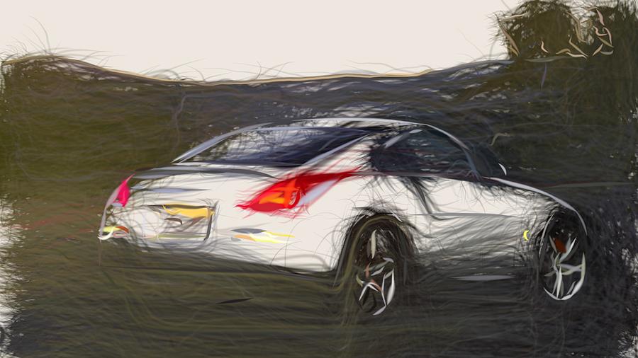 Peugeot 308 RCZ Draw Digital Art by CarsToon Concept