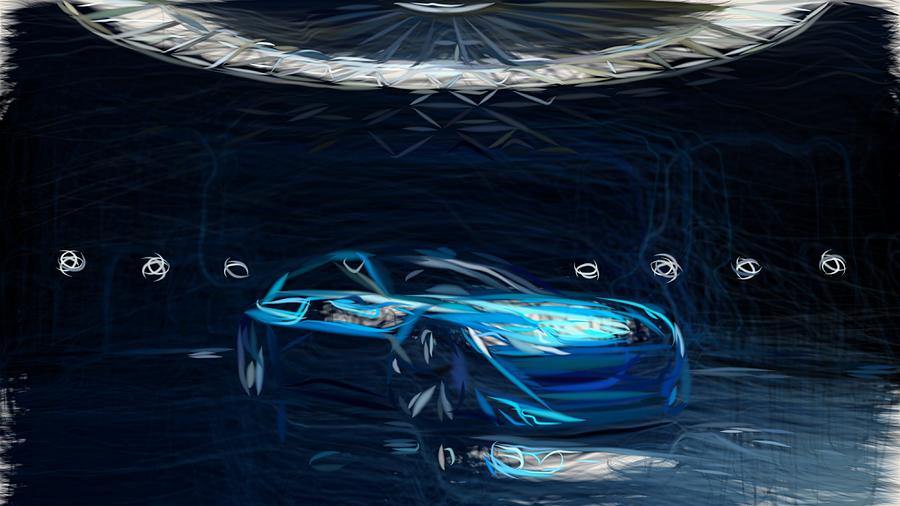 Peugeot Instinct Drawing Digital Art by CarsToon Concept
