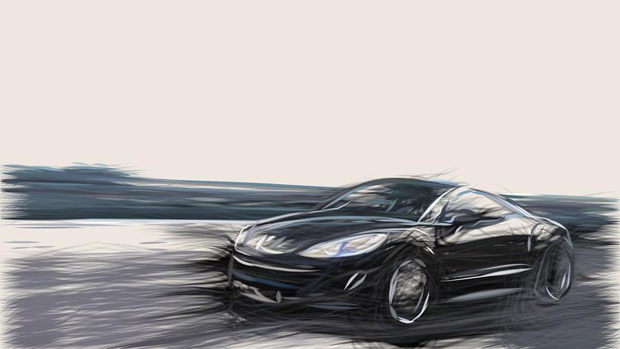 Peugeot RCZ Draw Digital Art by CarsToon Concept