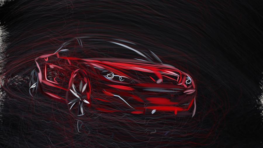 Peugeot RCZ R Drawing Digital Art by CarsToon Concept