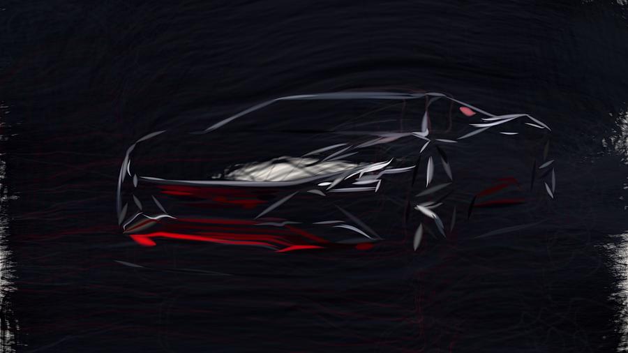 Peugeot Vision Gran Turismo Draw Digital Art by CarsToon Concept