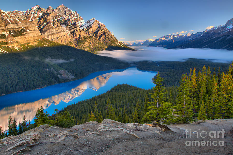 Peyto Lake Spring Morning Reflections Photograph by Adam Jewell