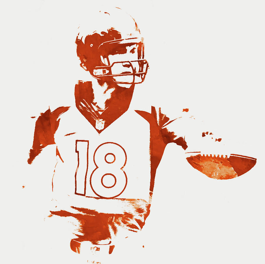 Peyton Manning 7p Mixed Media by Brian Reaves