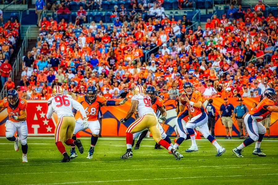 Peyton Manning Dropping Back To Pass Photograph by Mountain Dreams