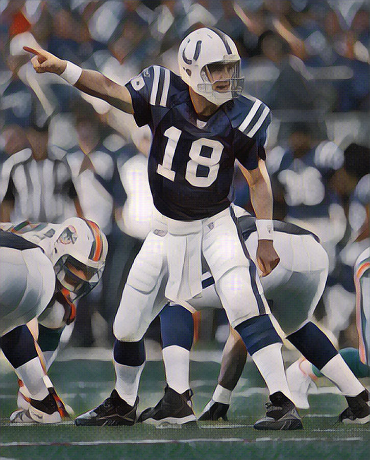 Peyton Manning Indianapolis Colts Art Photo Print. 