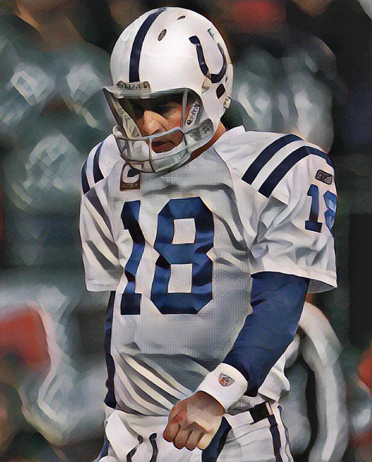 Peyton Manning Indianapolis Colts Art Painting by Joe Hamilton