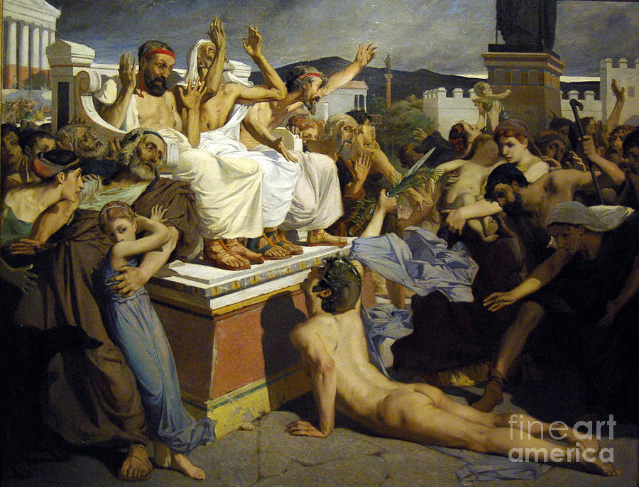 Pheidippides Giving Word Of Victory Drawing by Heritage Images