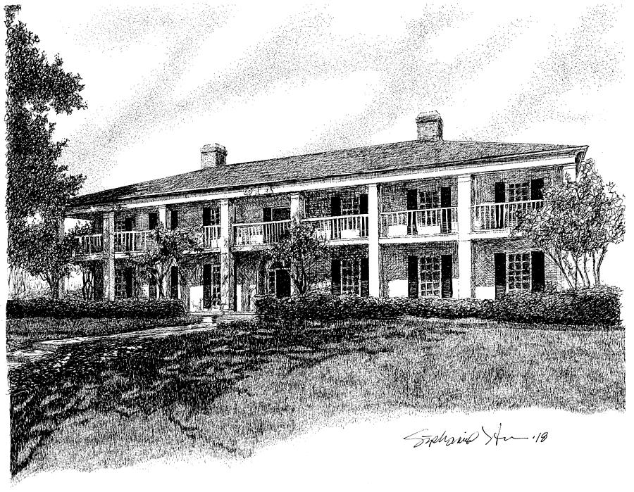 Phi Gamma Delta Fraternity House, Mississippi State University, Starkville Mississippi, Fine Art Pri Drawing by Stephanie Huber