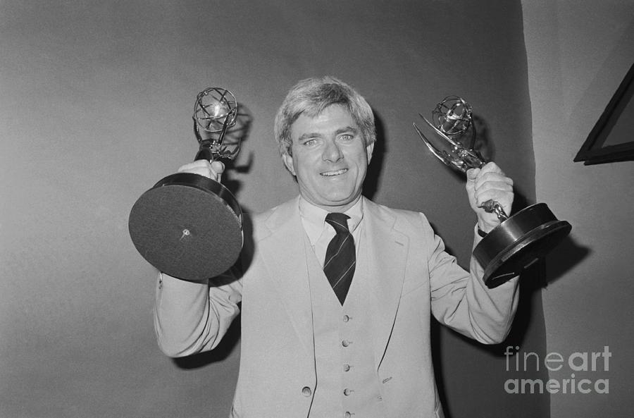 Phil Donahue With Trophies At Academy Photograph by Bettmann