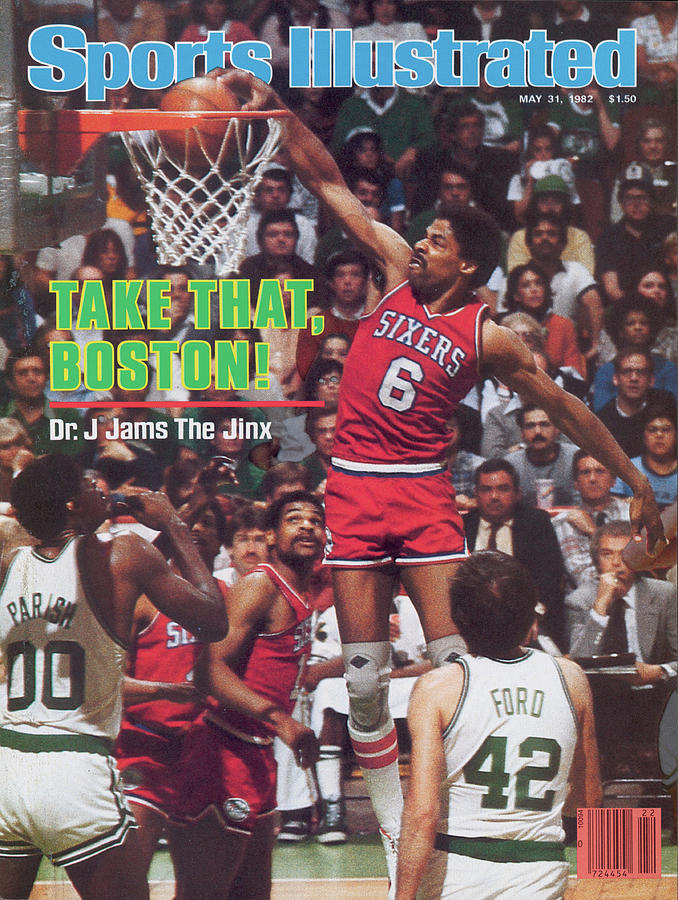 Magazine Cover Photograph - Philadelphia 76ers Julius Erving, 1982 Nba Eastern Sports Illustrated Cover by Sports Illustrated