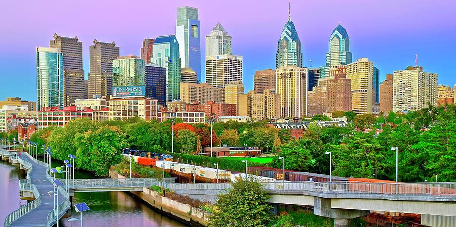 Philadelphia at Dusk Photograph by Frozen in Time Fine Art Photography