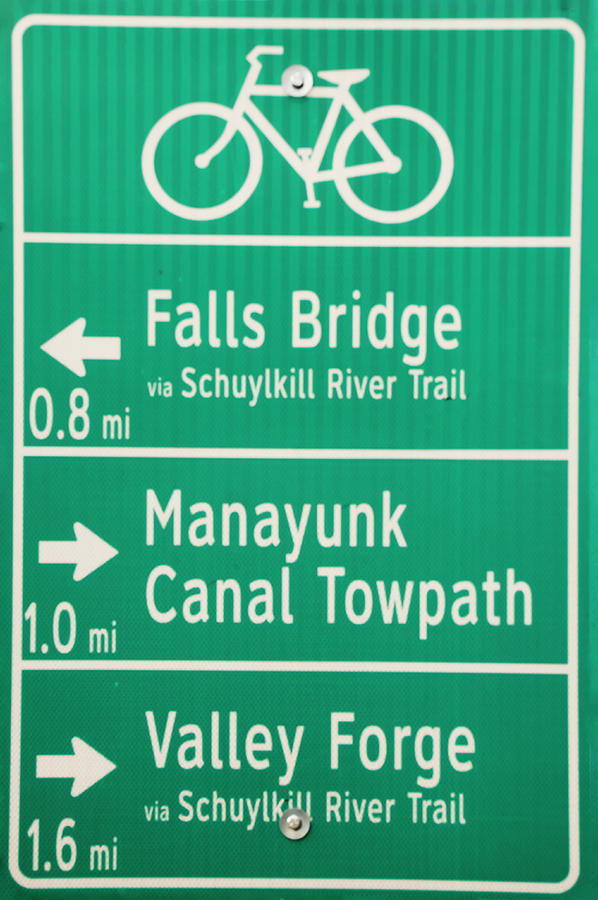 Philadelphia - Bike Path Sign Photograph by Bill Cannon