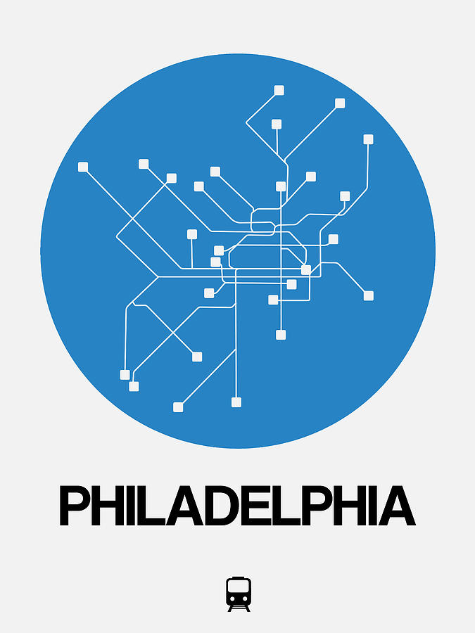 Philadelphia Blue Subway Map Digital Art by Naxart Studio