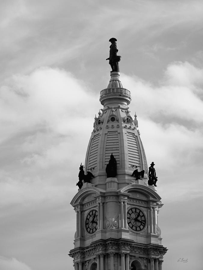 Philadelphia City Hall Detail, Monochrome Photograph by Gordon Beck