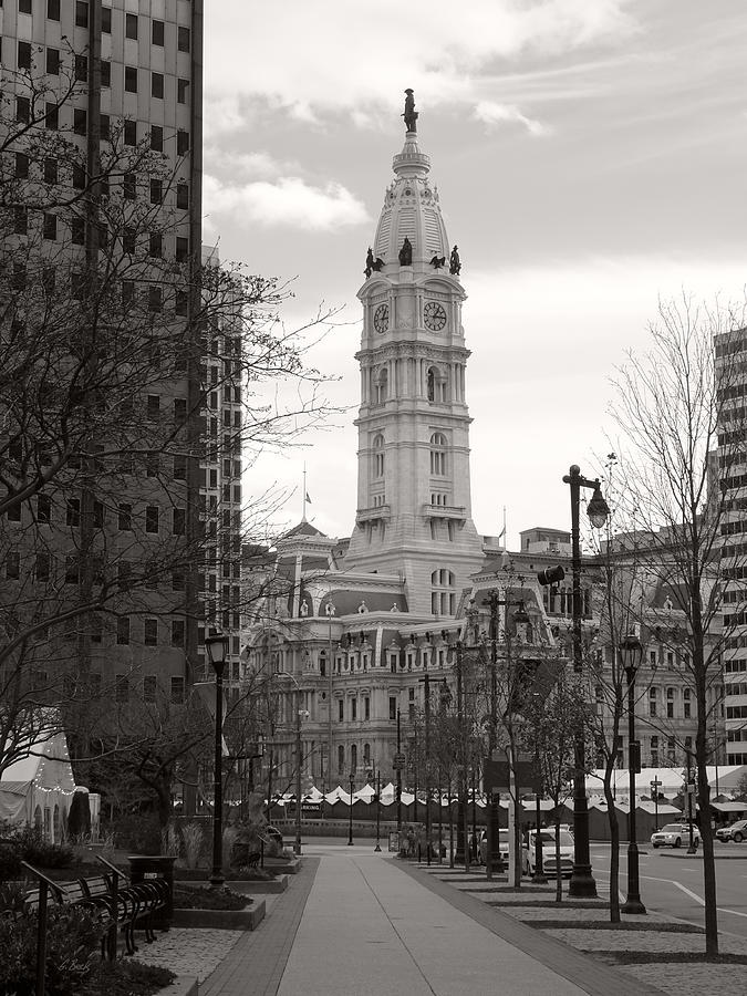 Philadelphia City Hall, Monochrome Photograph by Gordon Beck