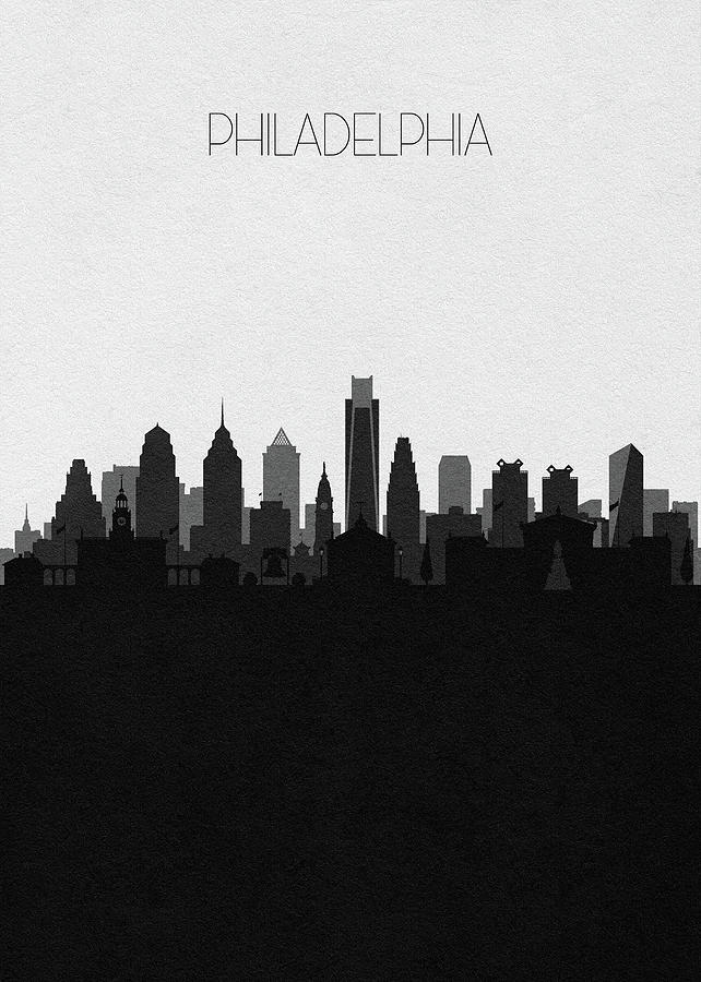 Philadelphia Cityscape Art V2 Digital Art by Inspirowl Design
