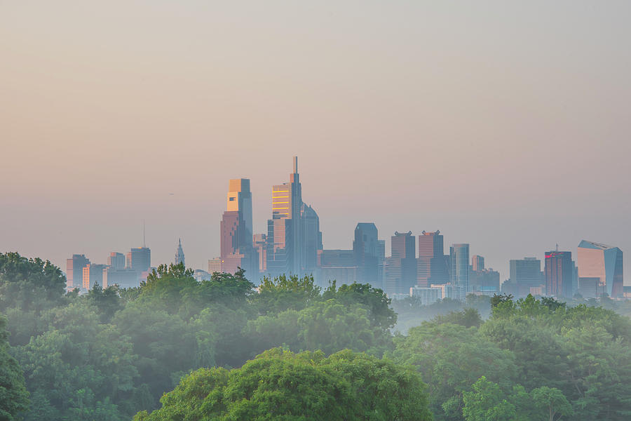 Philadelphia Cityscape at the Golden Hour Photograph by Bill Cannon