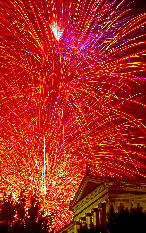 Philadelphia Fireworks at Museum of Art Photograph by Blair Seitz