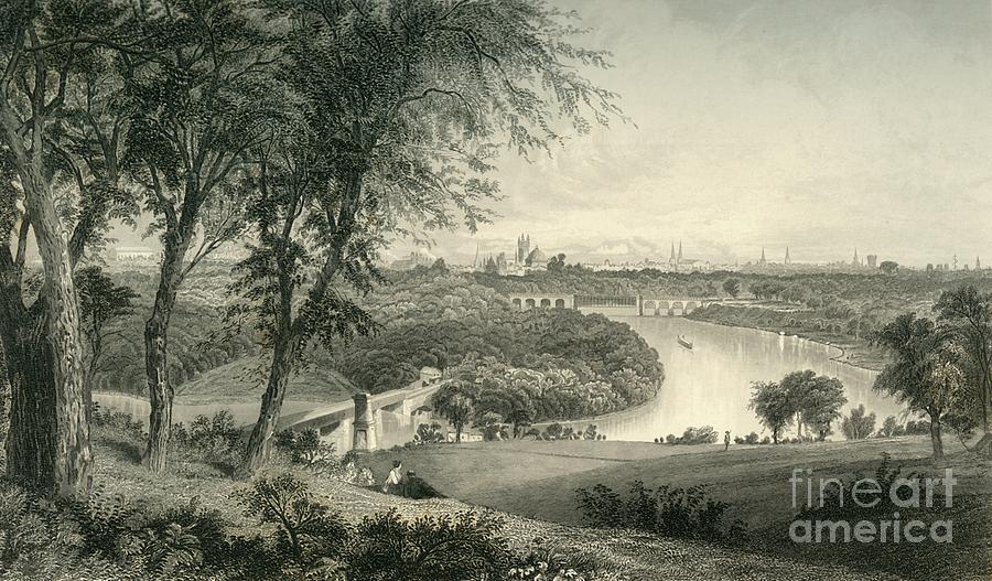 Philadelphia From Belmont Drawing by Print Collector