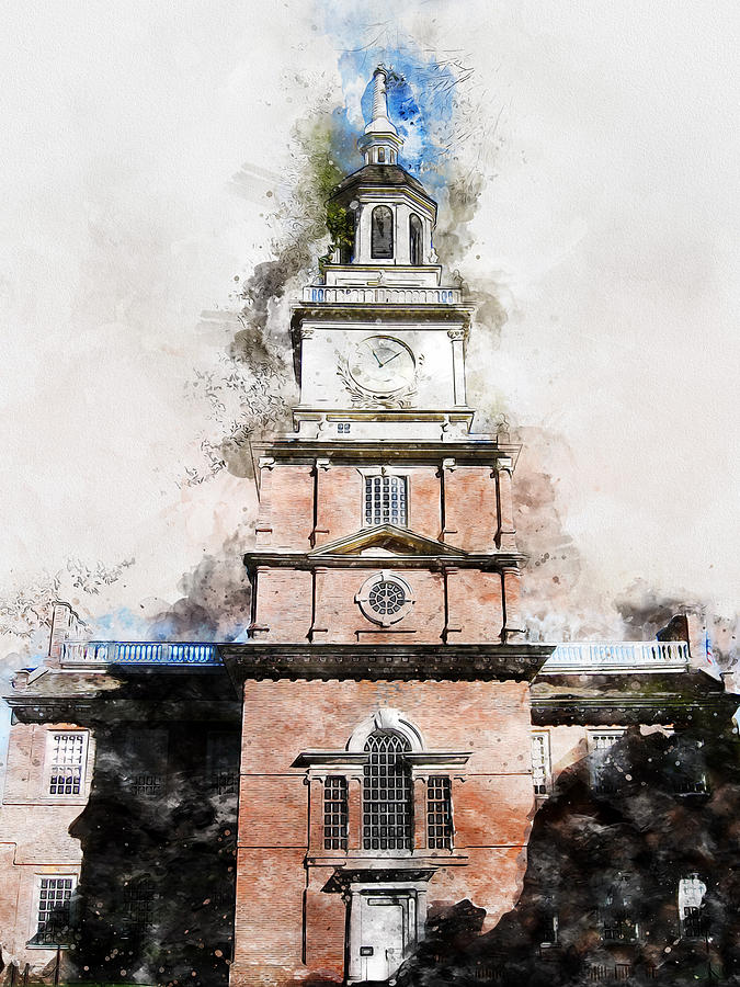 Philadelphia Independence Hall - 01 Painting by AM FineArtPrints