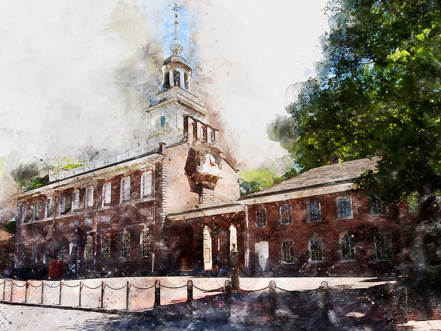 Philadelphia Independence Hall - 02 Painting by AM FineArtPrints