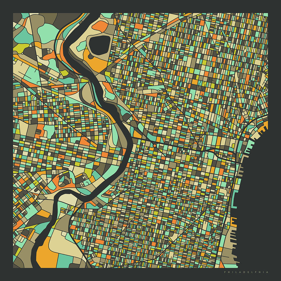 Philadelphia Map 2 Digital Art by Jazzberry Blue