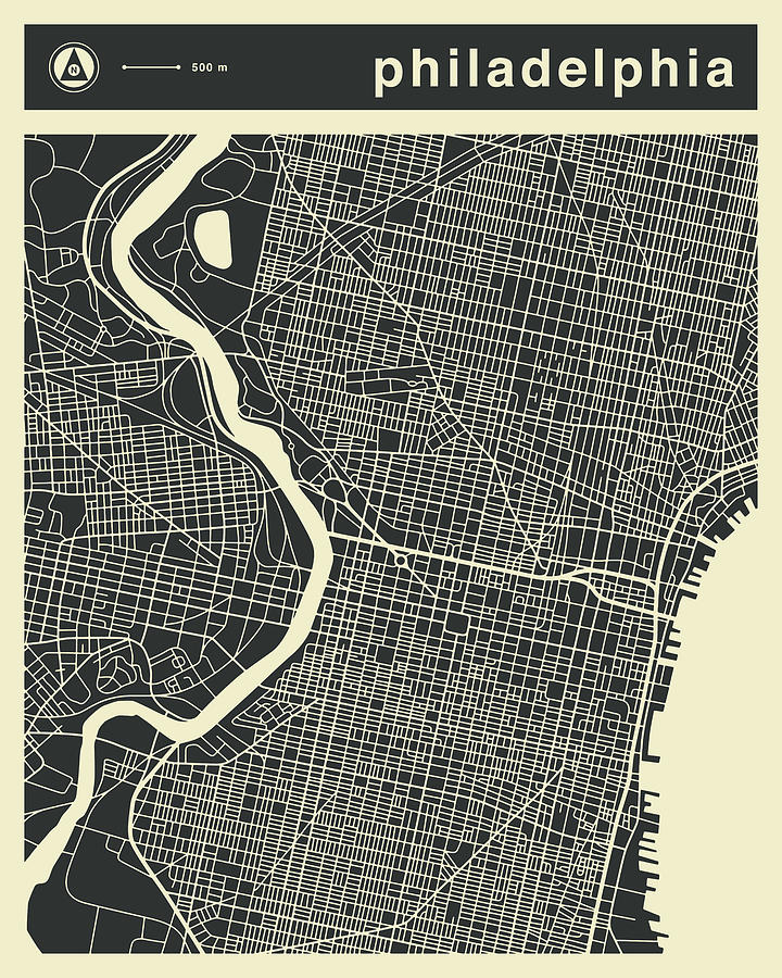 Philadelphia Map Digital Art - Philadelphia Map 3 by Jazzberry Blue