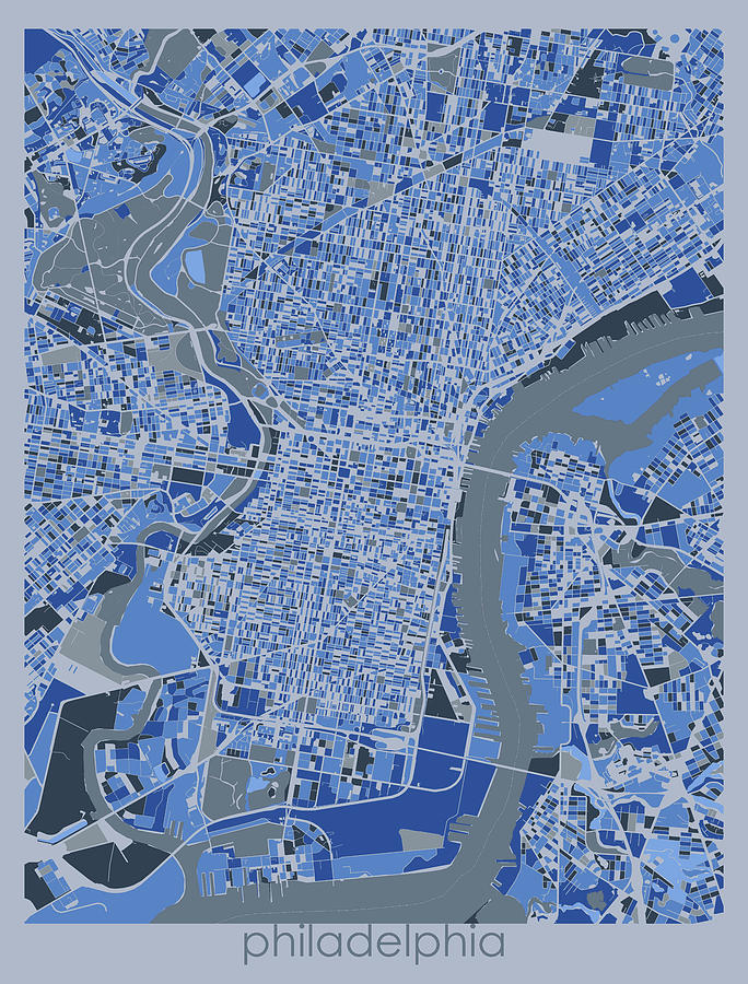 Philadelphia Map Retro 5 Digital Art