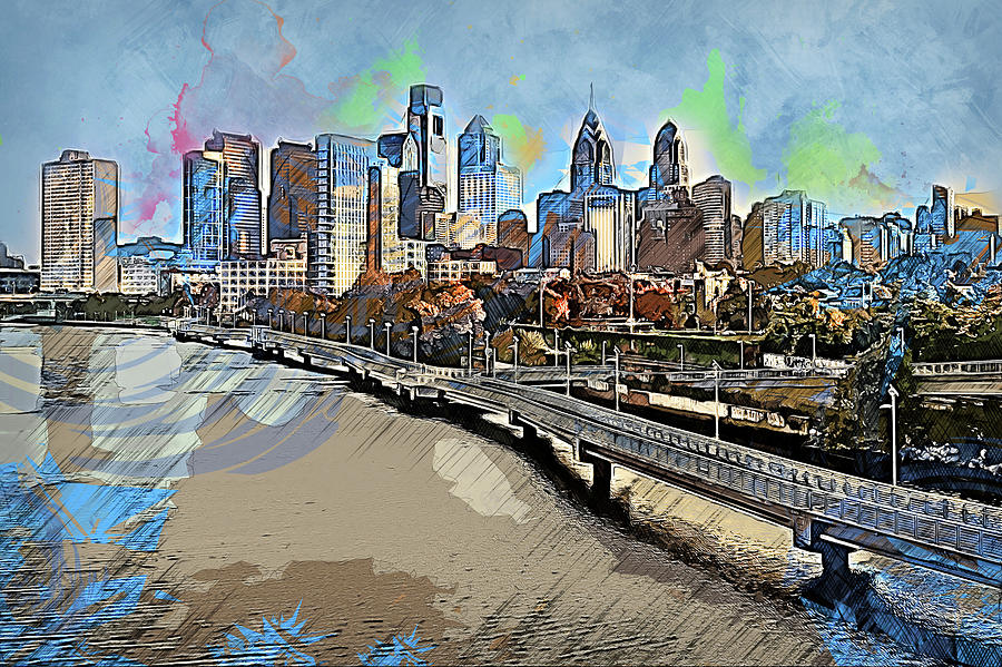 Philadelphia, Pennsylvania - 10 Painting by AM FineArtPrints