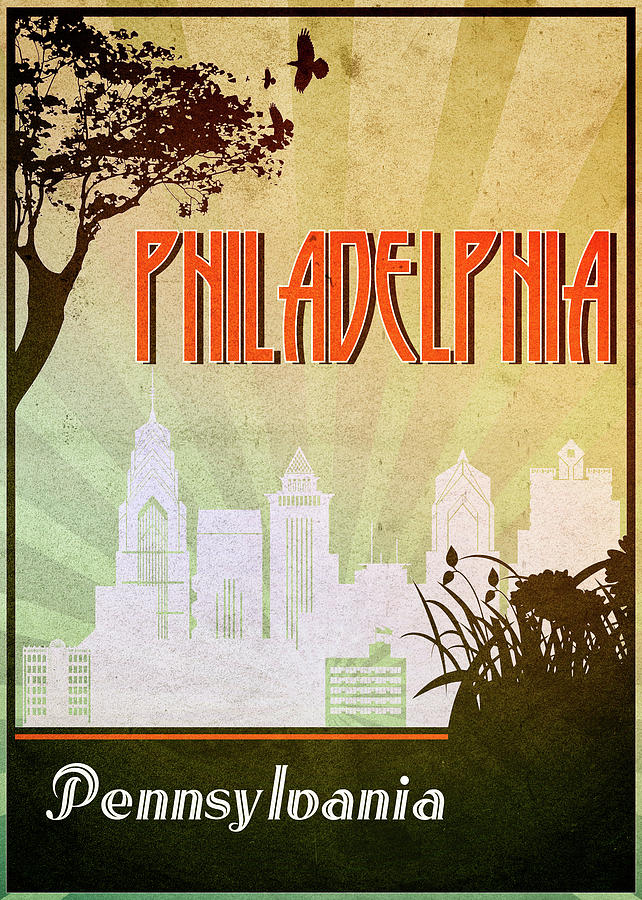 Philadelphia Retro Poster Digital Art by Dim Dom - Pixels