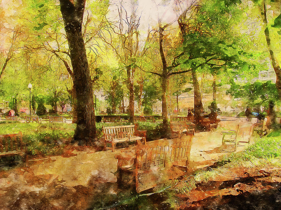 Philadelphia, Rittenhouse Square - 05 Painting by AM FineArtPrints