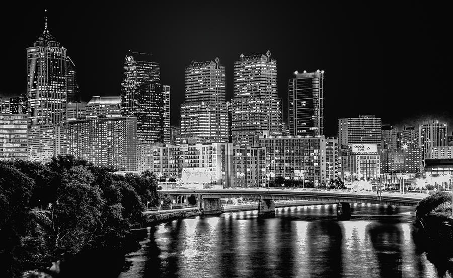 Philadelphia Skyline Black & White Photograph by By Michael A. Pancier