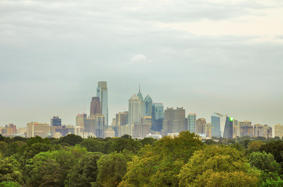 Philadelphia Skyline - From West Fairmount Park Photograph by Bill Cannon