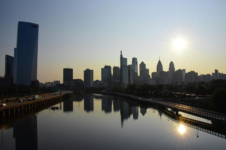 Philadelphia Photograph - Philadelphia Sunrise on the South Street Bridge by Bill Cannon