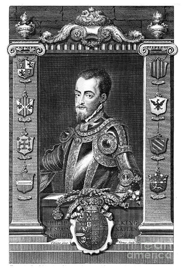 Philip II, King Of Spain, 1735.artist Drawing by Print Collector