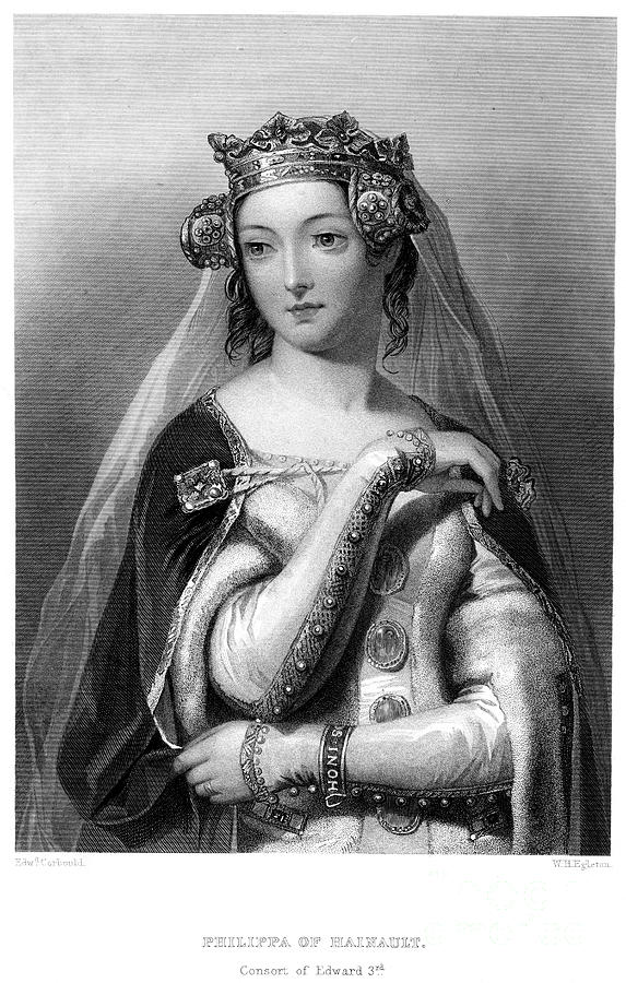 Philippa Of Hainault, Queen Consort Drawing by Print Collector